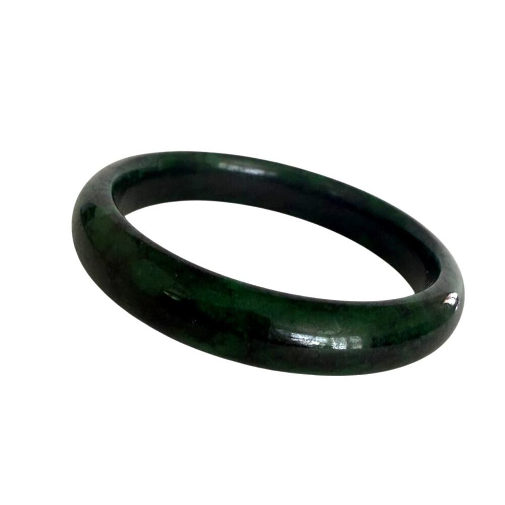 11mm Dyed Jade Dark Green Bangle Bracelet Vintage Retro Traditional Chinese